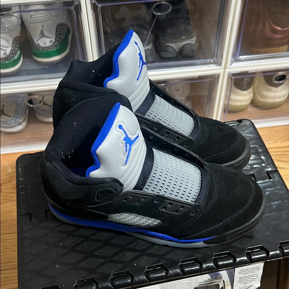 Jordan Black and Blue Kids Sneakers